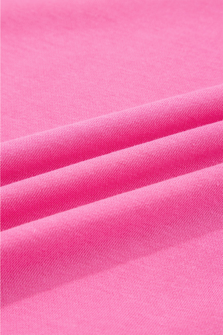 Sachet Pink Solid Color Collared Pullover and Central Seam Pants Set