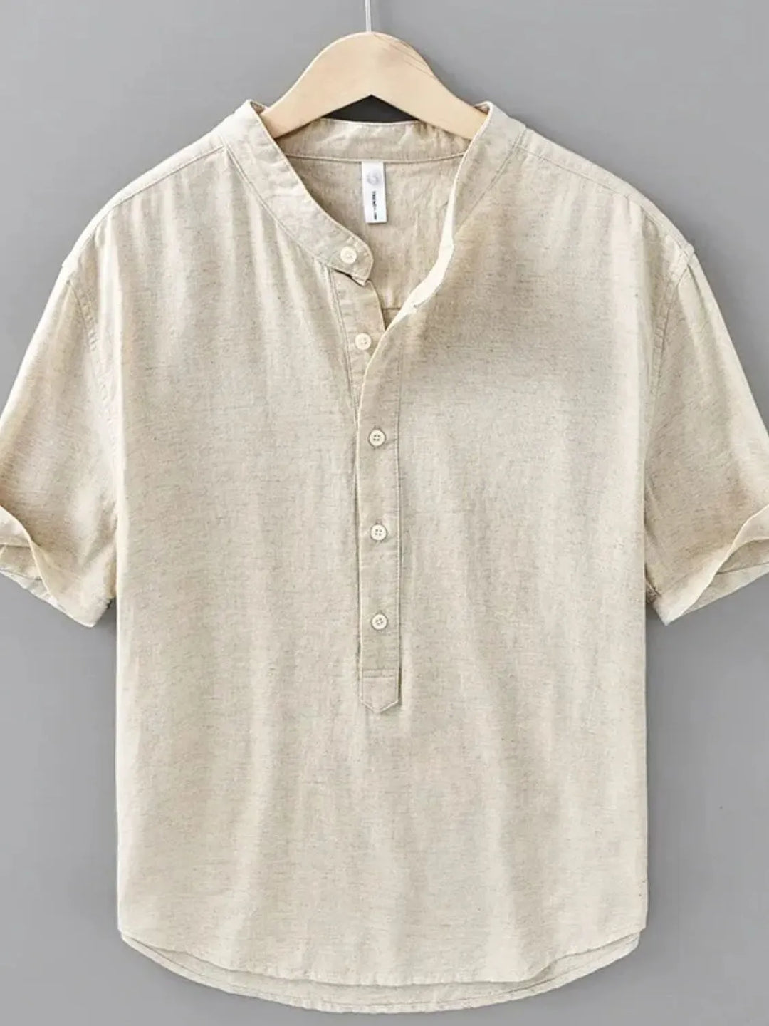Men's Plus Size Button Detail Short Sleeve Blouse
