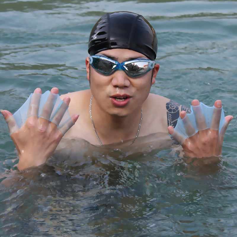 1 Pair Unisex Frog Type Swimming Girdles Hand Flippers Palm Webbed Gloves Paddle