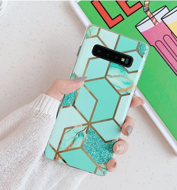 Retro geometric marble mobile phone case