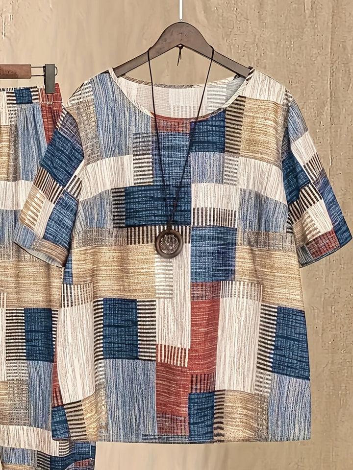Printed Half Sleeve Top and Pants Set