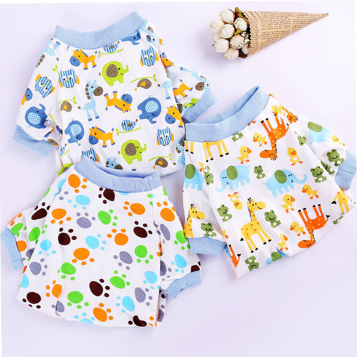 Dog clothes cotton four-legged knit