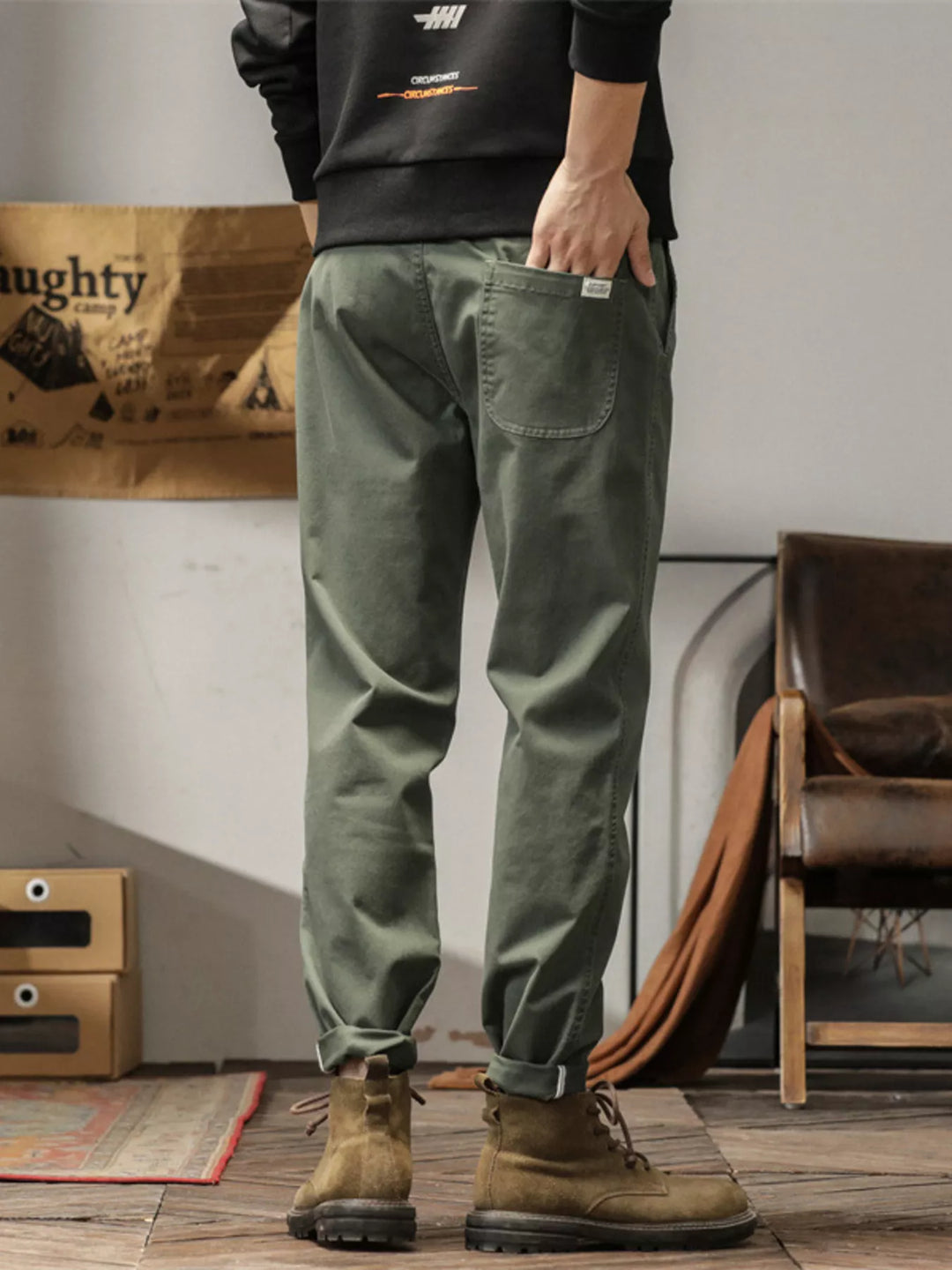 Men's Plus Size Casual Style Slim Fit Ankle Banded Pants