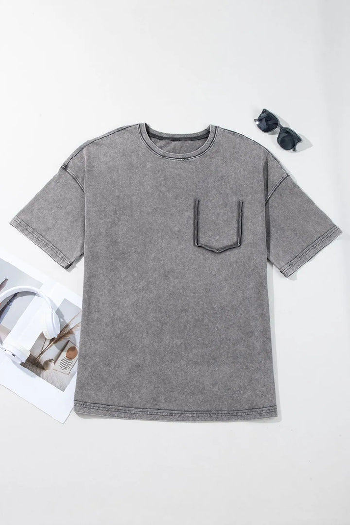 Mineral Wash Half Sleeve Vintage T Shirt