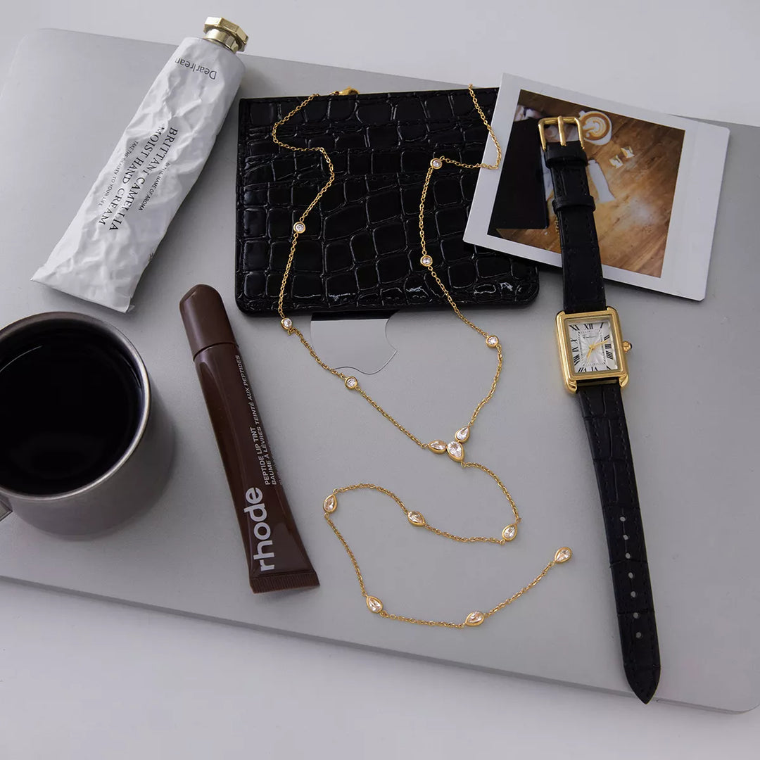 18K Gold-Plated Zircon Chain Necklace