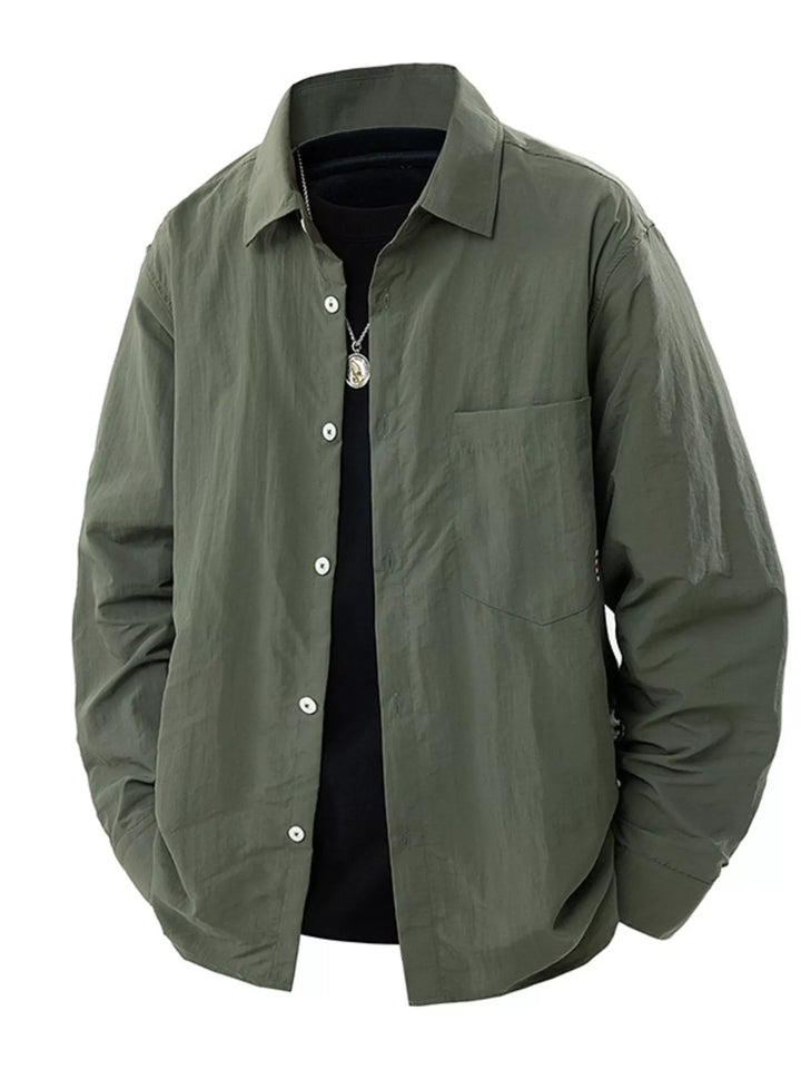 Men's Plus Size Lightweight Button-Down Shirt