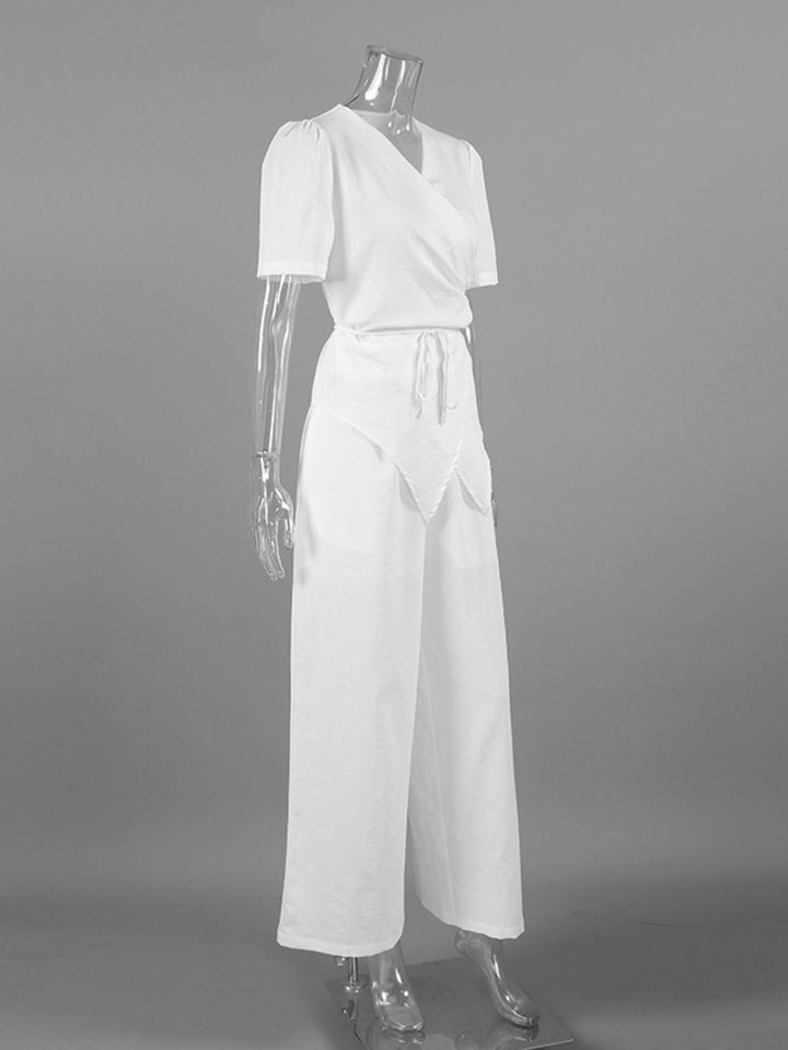Wrap Top & Wide Leg Pants Set