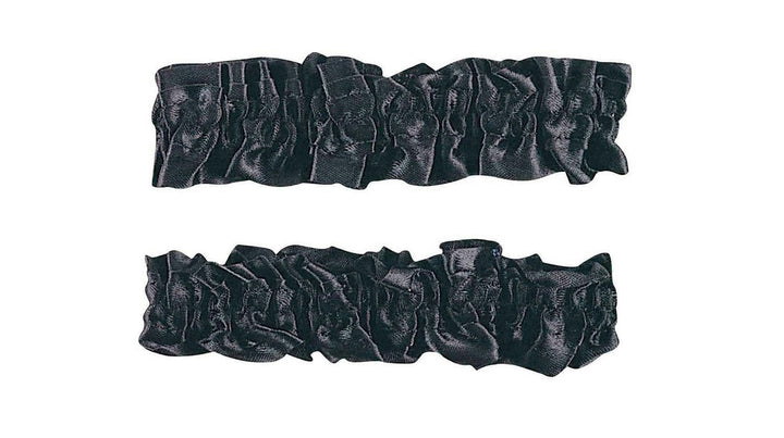 1920's Black Satin Old Fashioned Garter Flapper Arm Bands Armbands