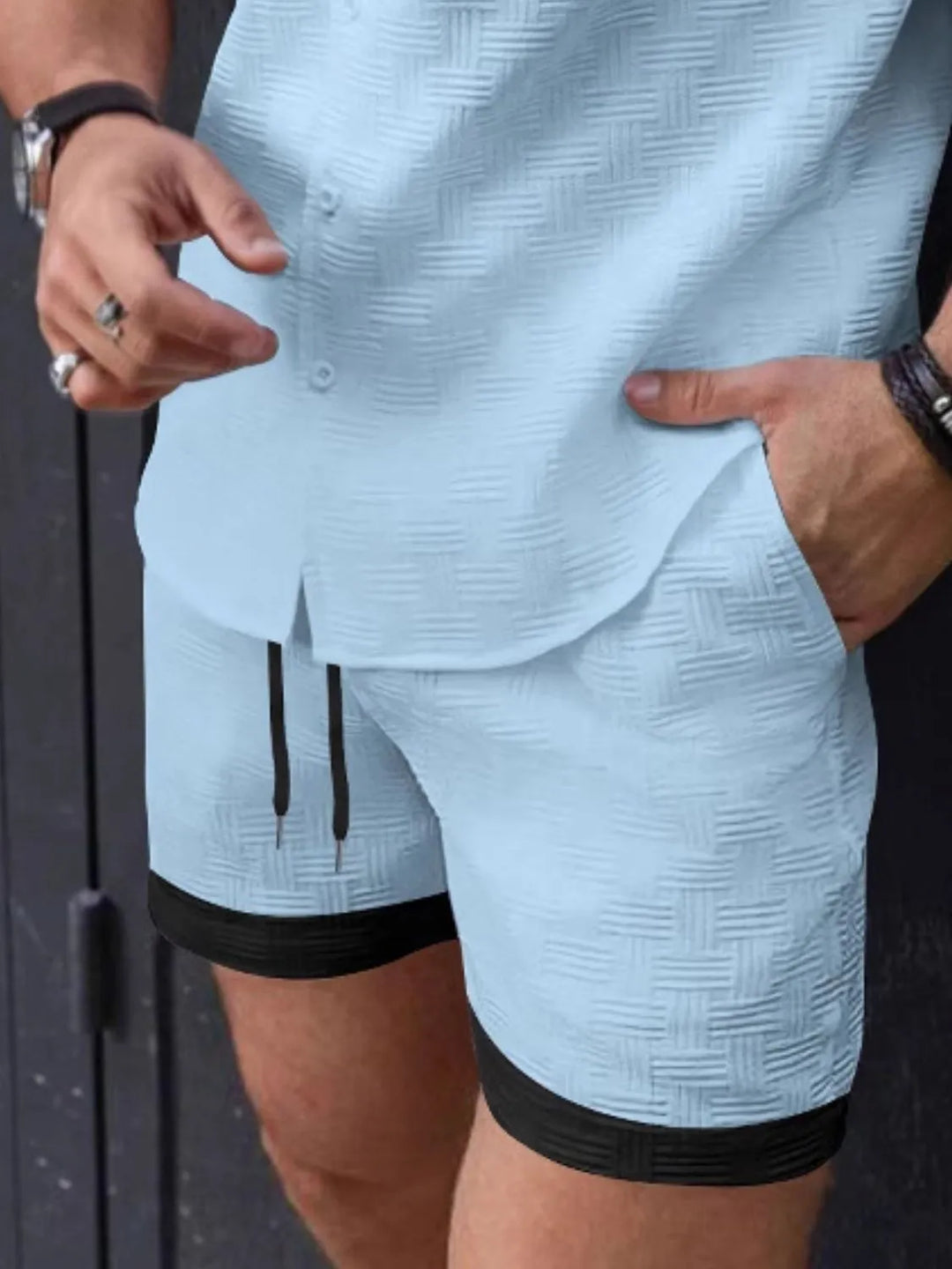 Men's Drawstring Textured Shorts