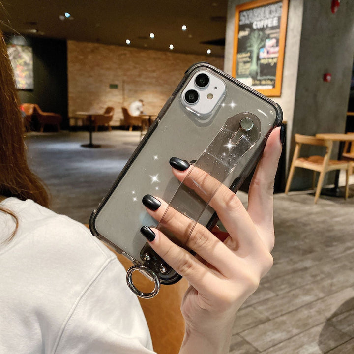 Compatible with Apple , Transparent flash powder anti falling mobile phone case