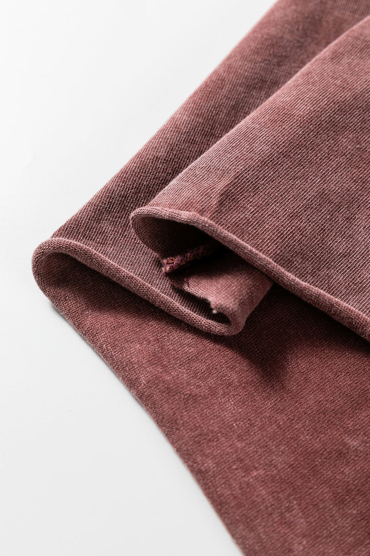 Wild Ginger Mineral Wash Lace-up High Waist Raw Hem Patched Pocket Pants