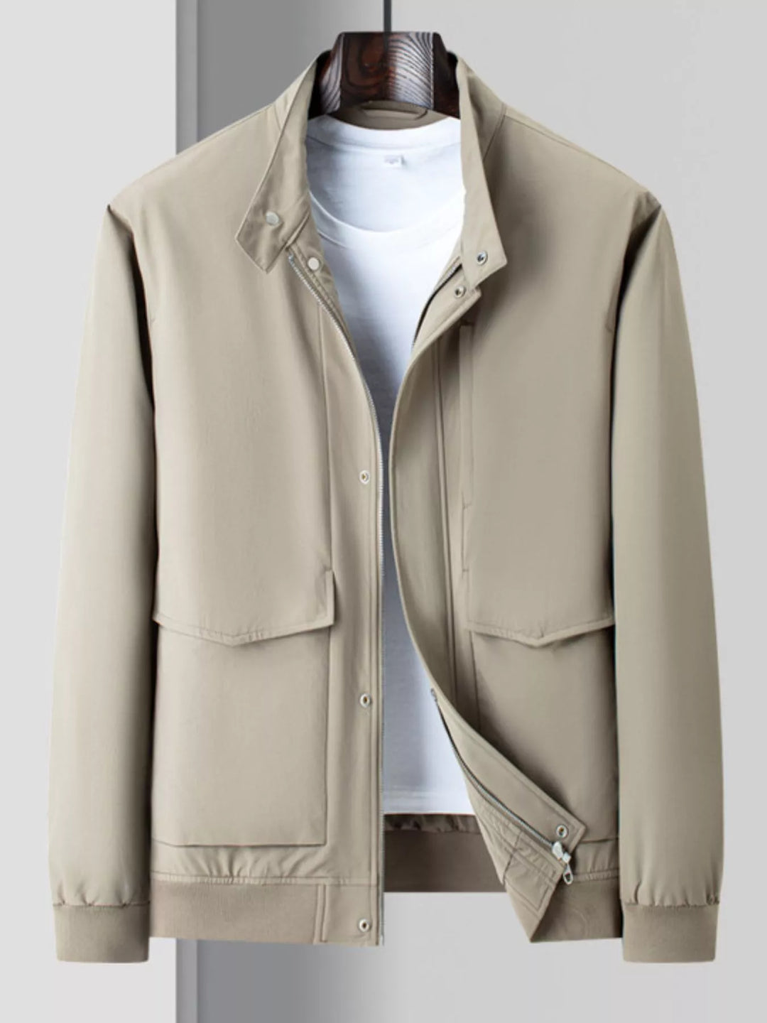 Men's Plus Size Zip Up Long Sleeve Jacket