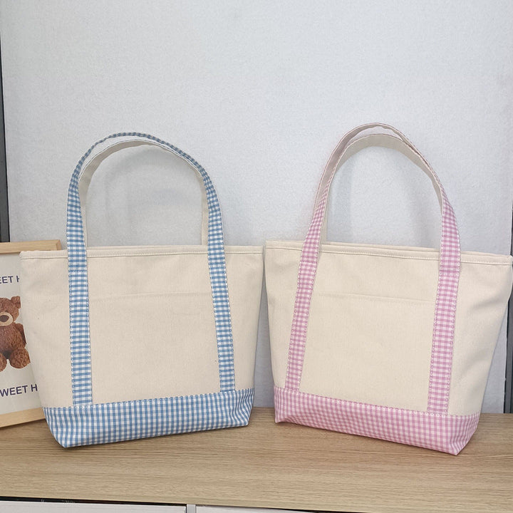 Lattice Travel Large-capacity Color-spliced Thickened Handbag