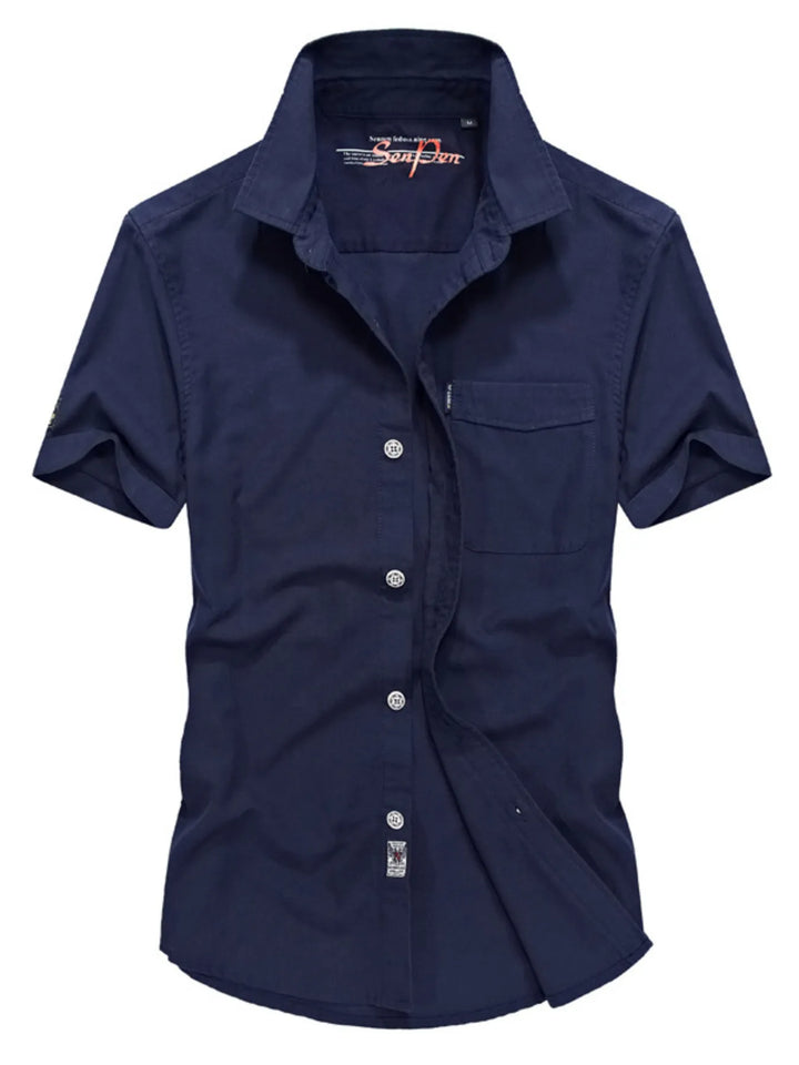 Men's Plus Size Casual Short Sleeve Button-Down Shirt