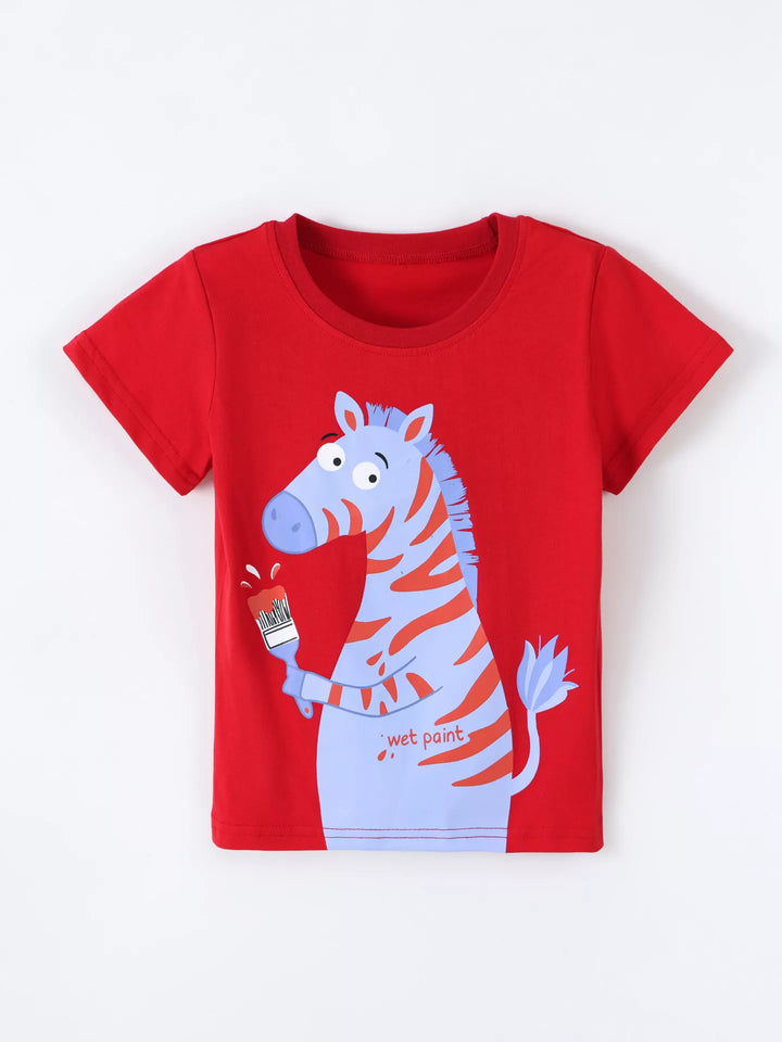 Children's Zebra Round Neck T-Shirt