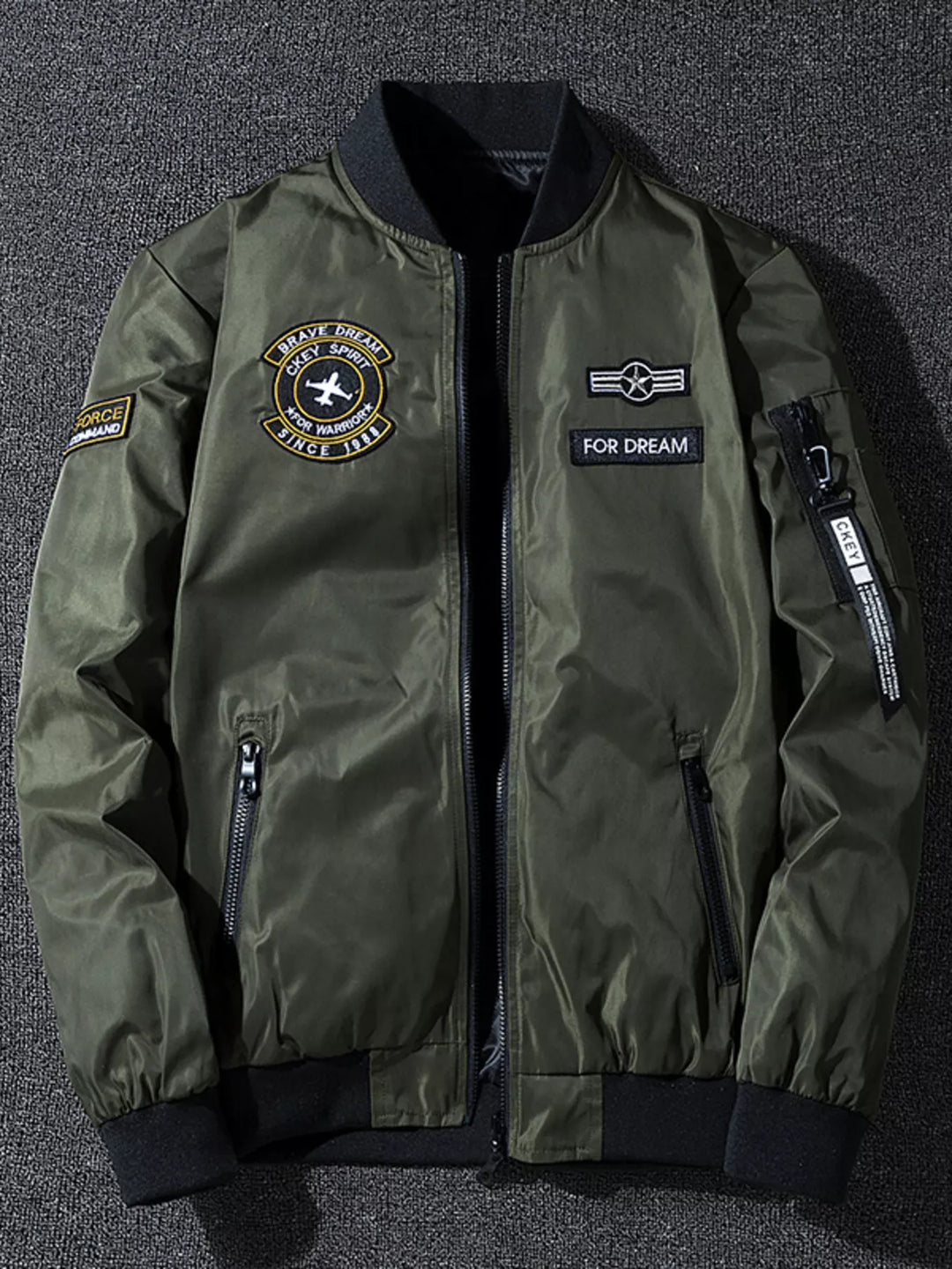 Men's Plus Size Zip Up Bomber Jacket