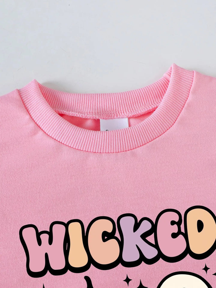 Children's Halloween Graphic Sweatshirt and Flare Pants Set