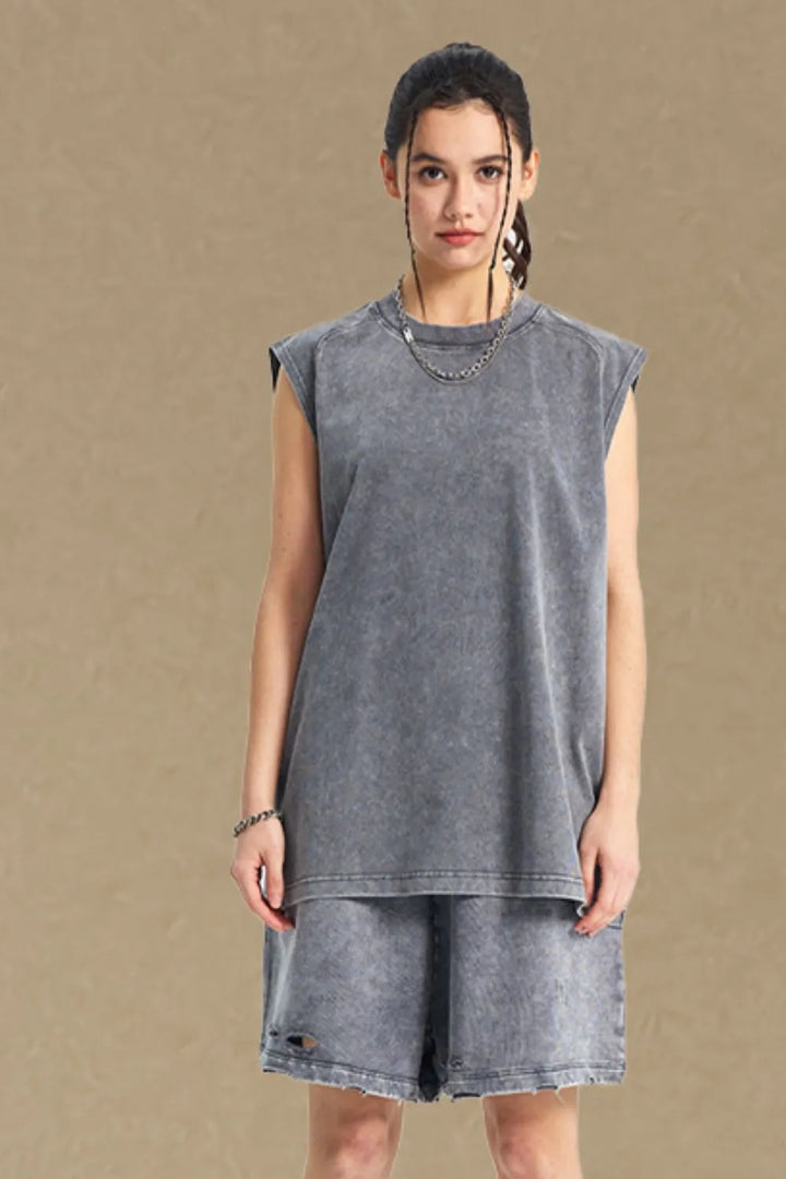 Men's Round Neck Solid Color Tank