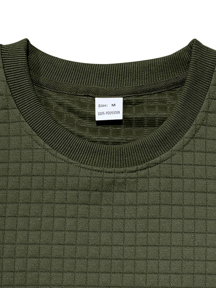 Men's Full Size Textured Round Neck Top and Shorts Set Plus SIze