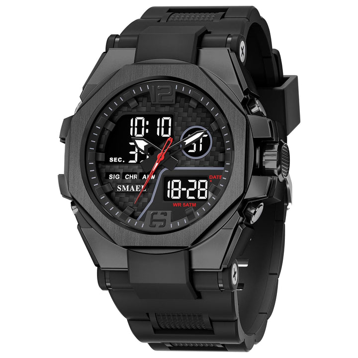 Mens Sports Outdoor Tactical Alloy Dual-Display Watch