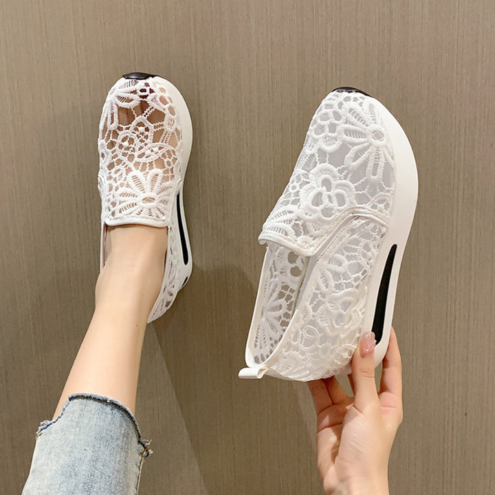 Lace Breathable Platform Slip-On