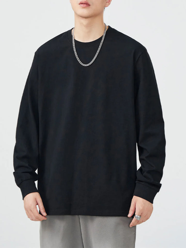 Men's Full Size Round Neck Long Sleeve T-Shirt Plus Size