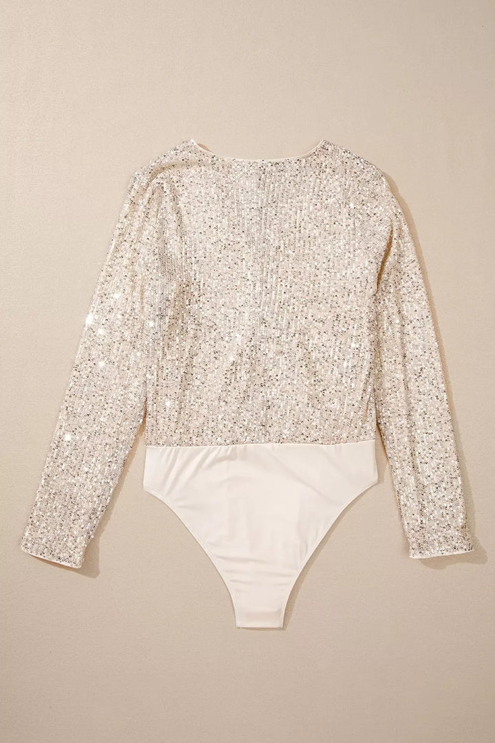 Sparkling Sequin Long Sleeve Bodysuit