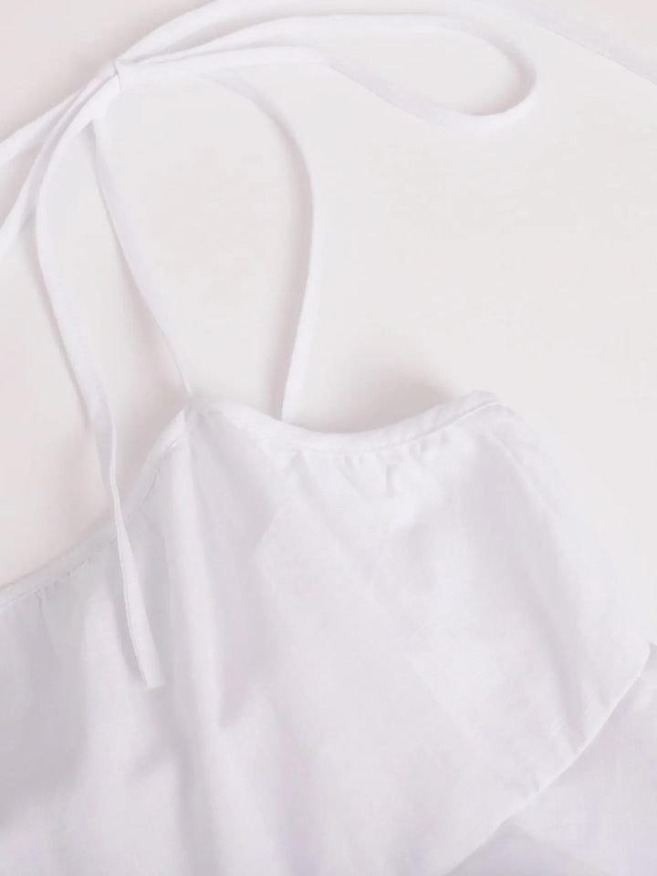 Ruffle Layered Tie Shoulder Cami Dress