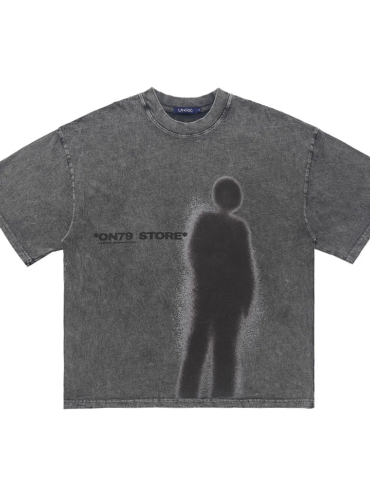 Men's Vintage Washed Graphic Round Neck T-Shirt