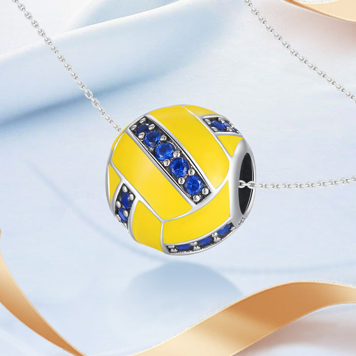 Sports-themed Volleyball And Basketball DIY Silver-plated Pendants