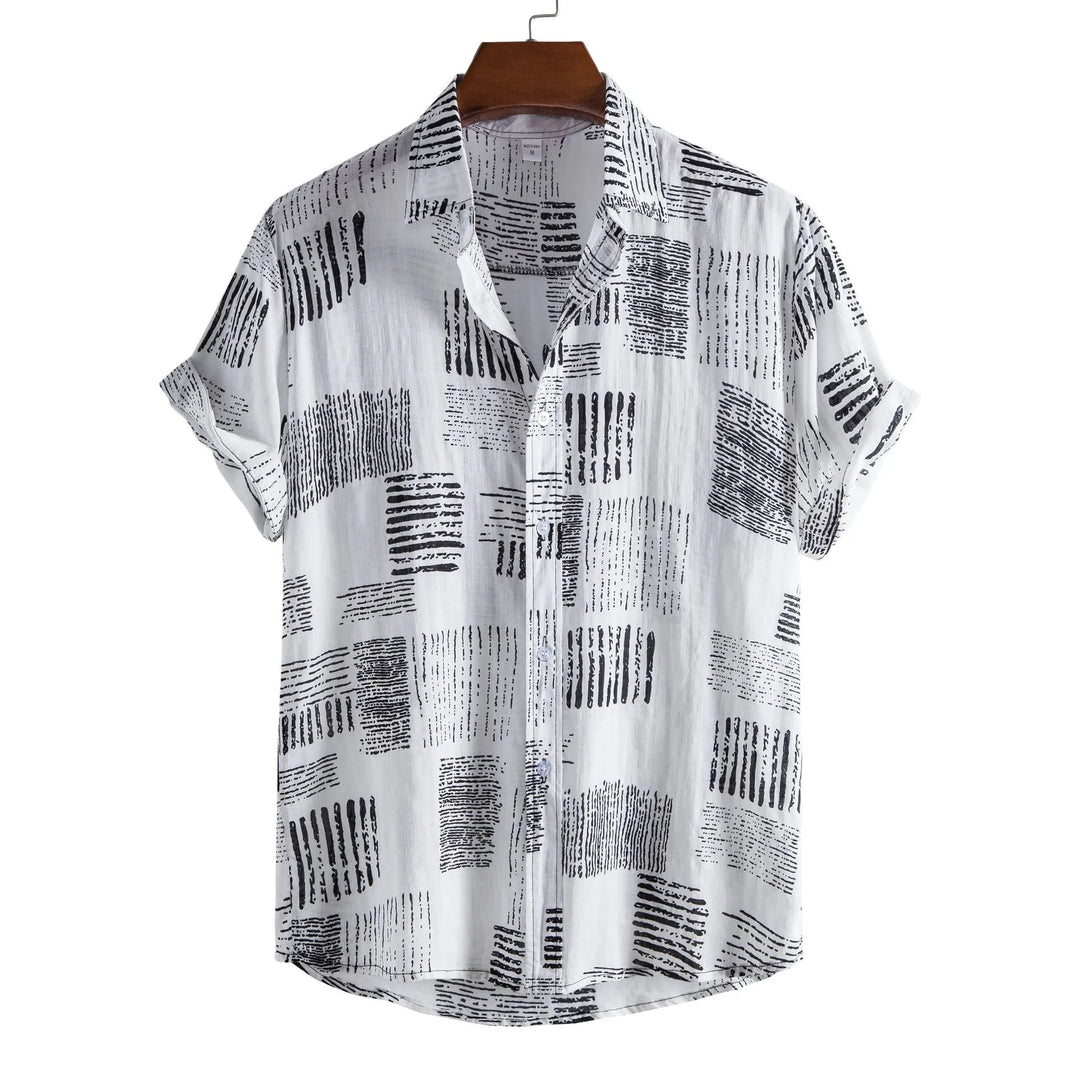 Men's Plus Size Casual Printed Short Sleeve Shirt