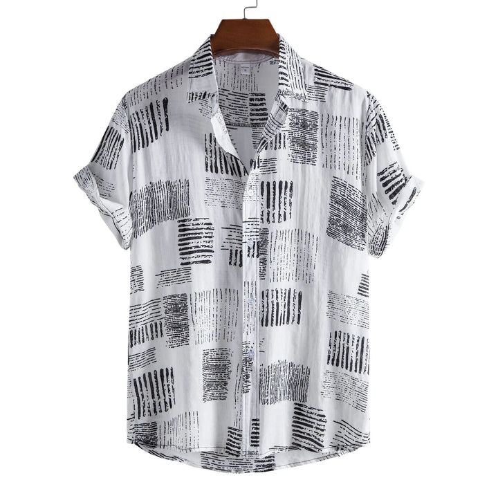 Men's Plus Size Casual Printed Short Sleeve Shirt