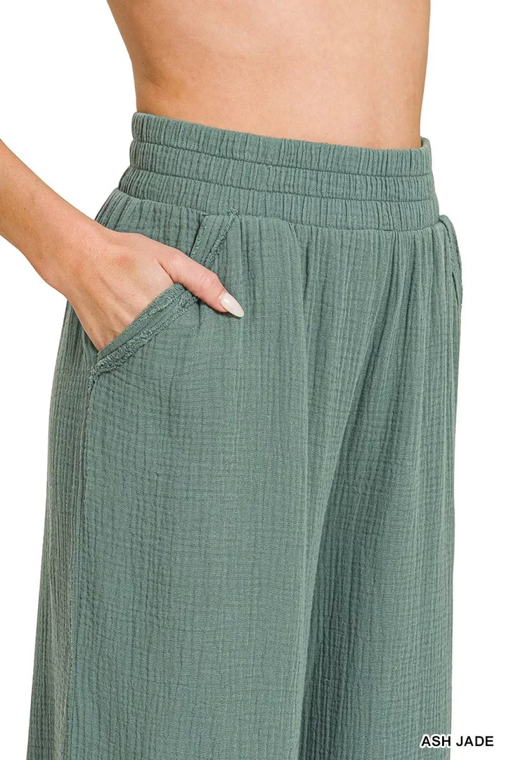 Zenana Double Gauze Lounge Pants