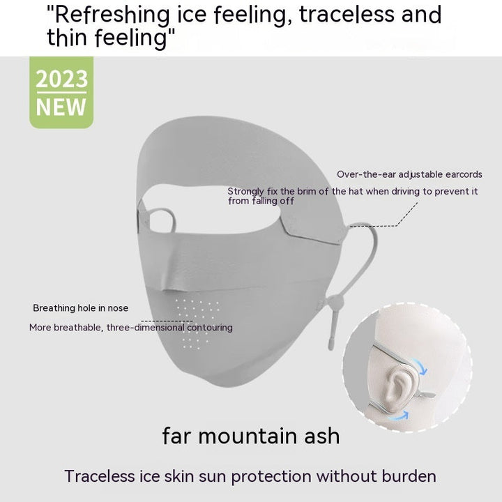 Facekini Full Face Sunscreen Mask Breathable Thin Ice Silk