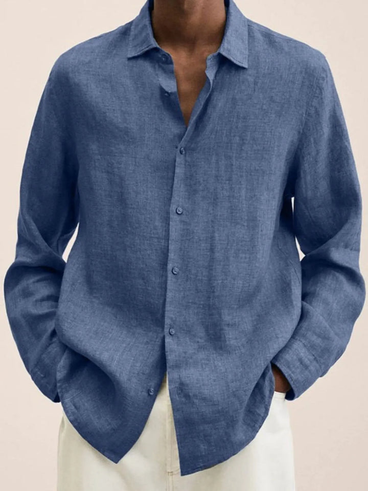 Men's Full Size Button-Down Long Sleeve Shirt Plus Size