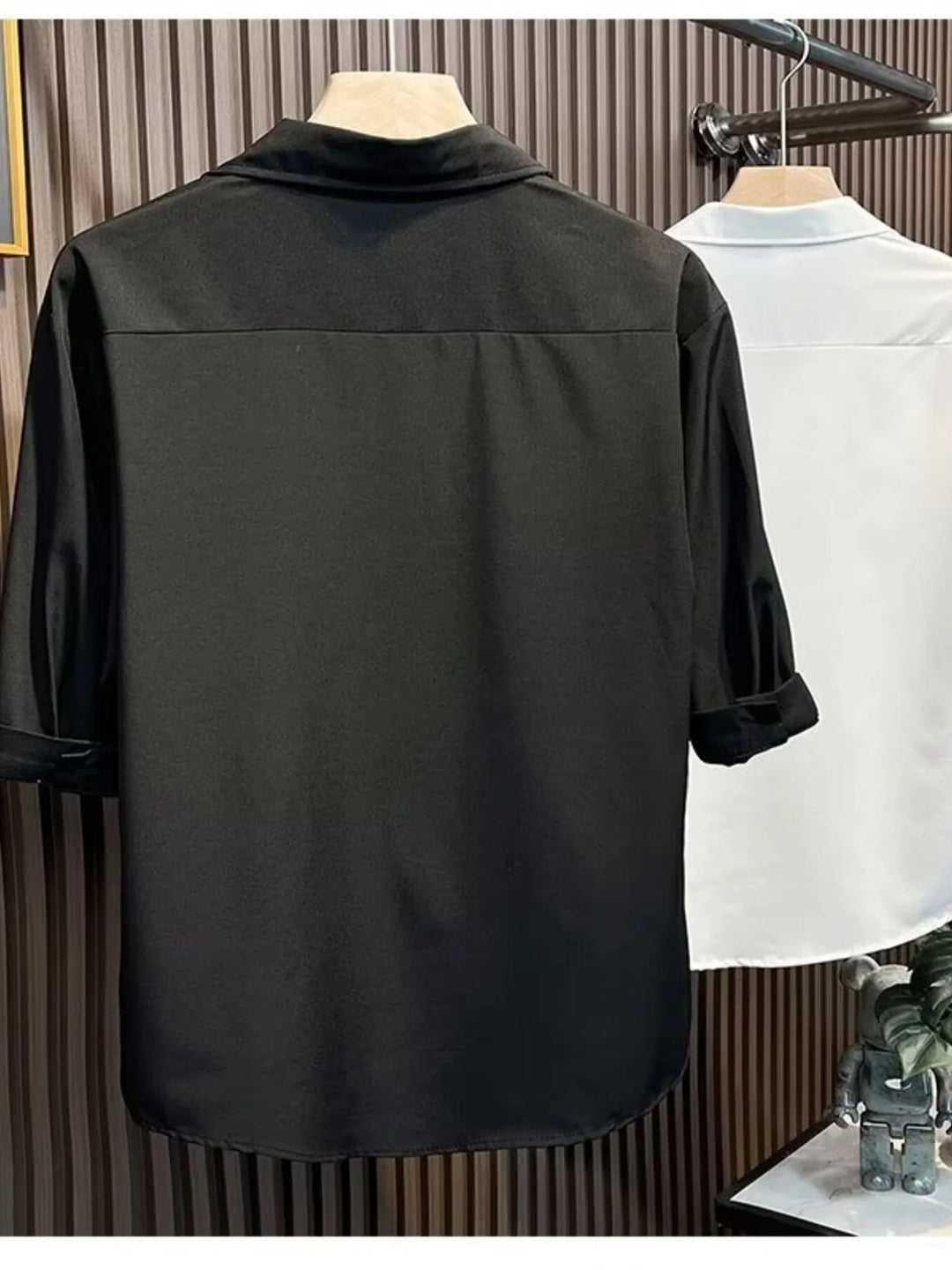 Men's Plus Size Knit Panel Short Sleeve Shirt