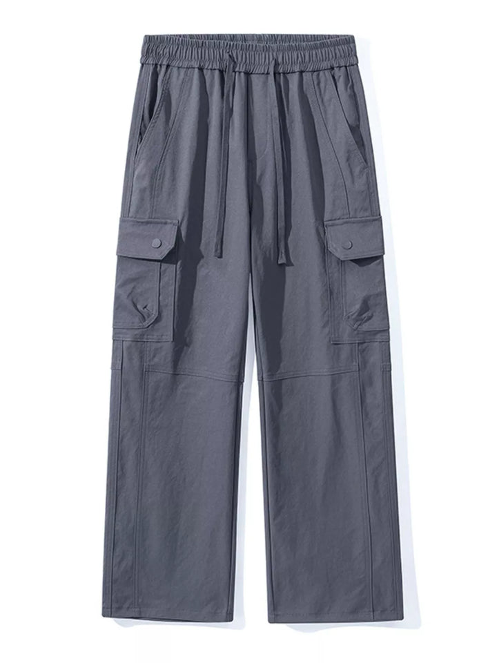 Men's Full Size Drawstring Cargo Wide Leg Pants Plus Size