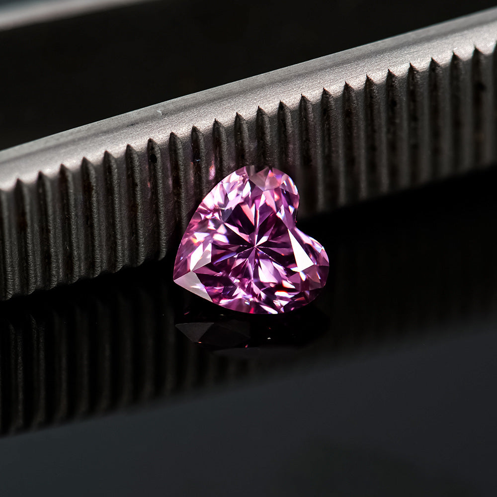 Colorful Moissanite Heart-shaped Stone Lemon