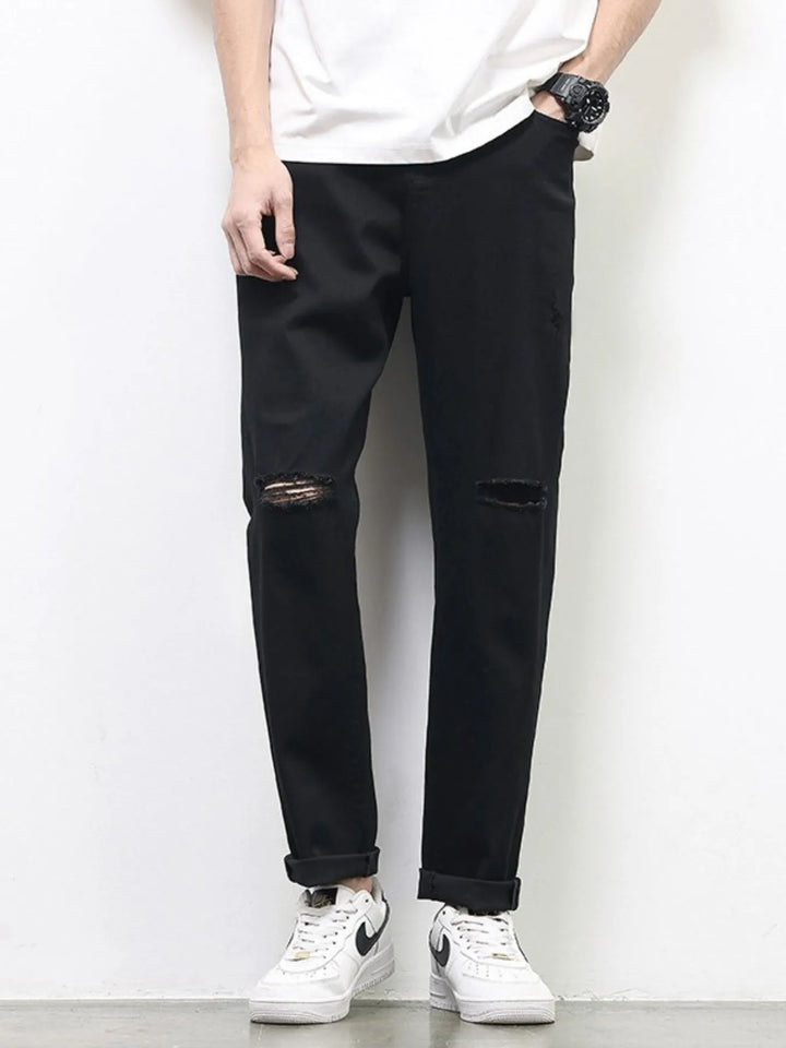 Men's Full Size Ripped Straight Leg Jeans Plus Size
