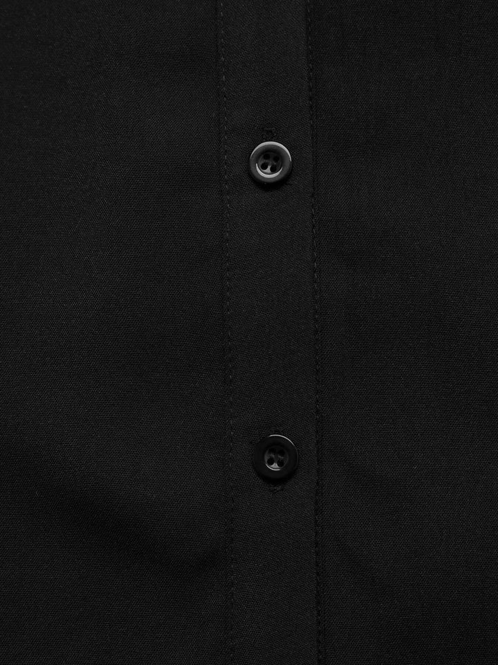 Lace Detail Button-Front Midi Shirt Dress