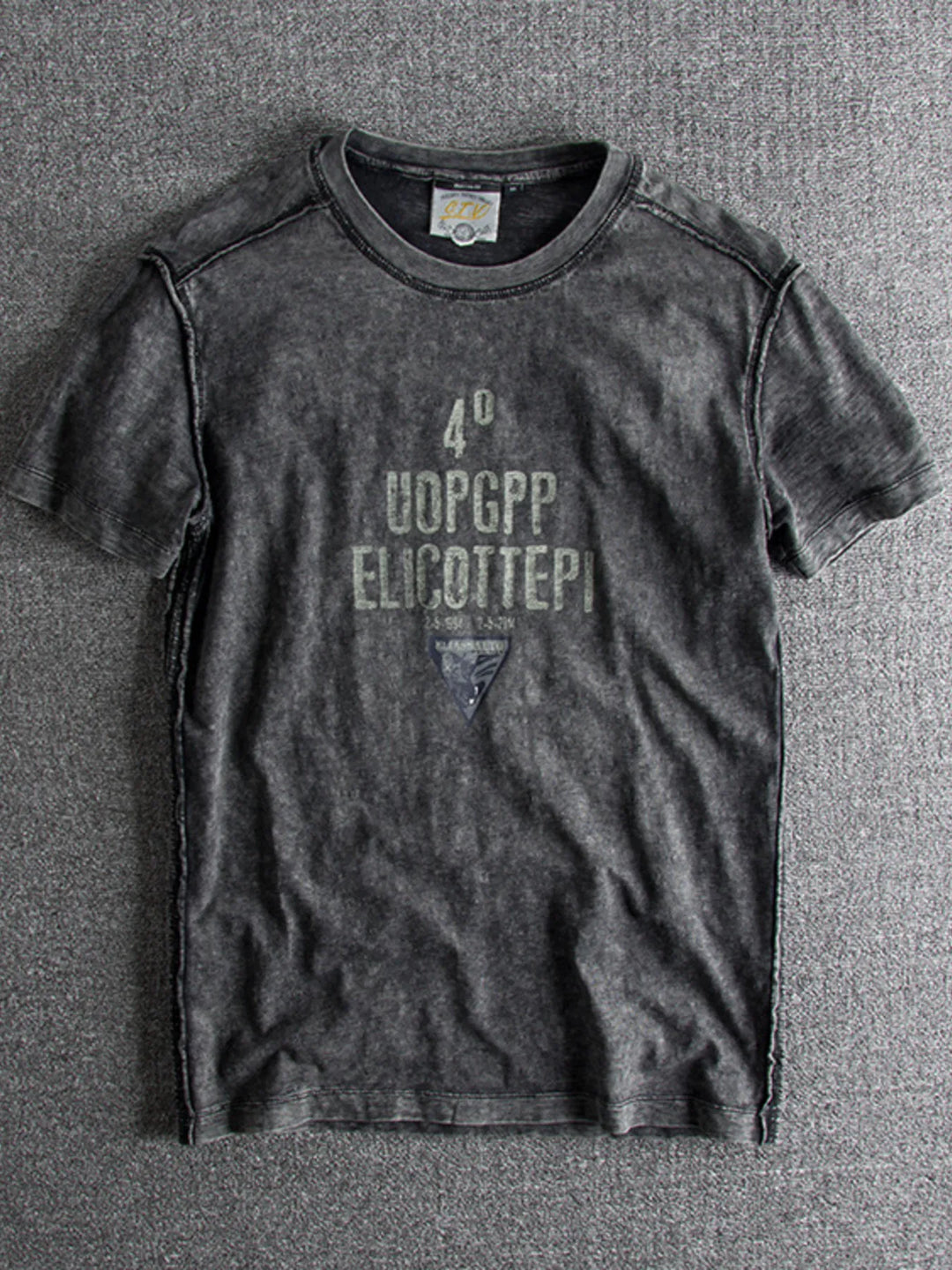 Men's Letter Round Neck Short Sleeve T-Shirt