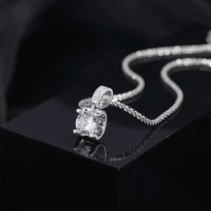 925 Sterling Silver Zircon Pendant Necklace