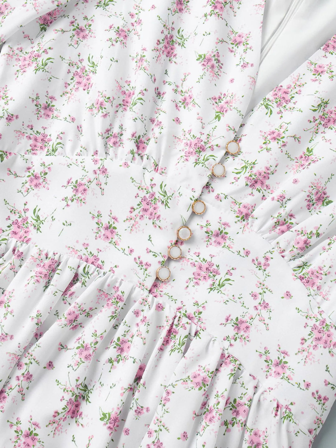 Floral Print Balloon Sleeve Dress