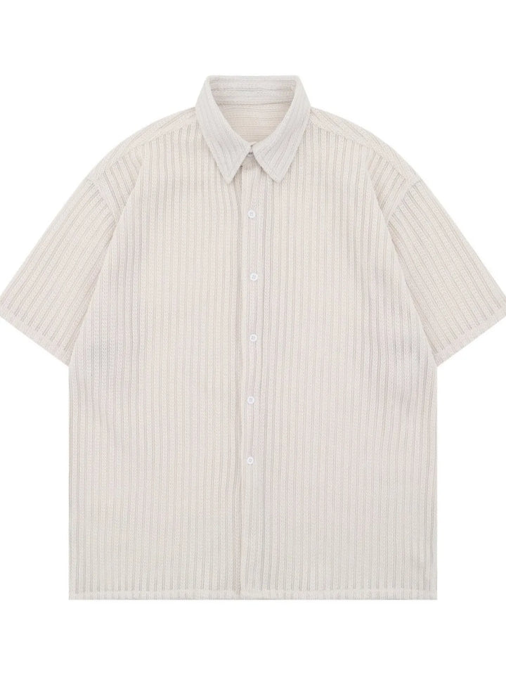 Men's Oversized Short Sleeve Textured Shirt