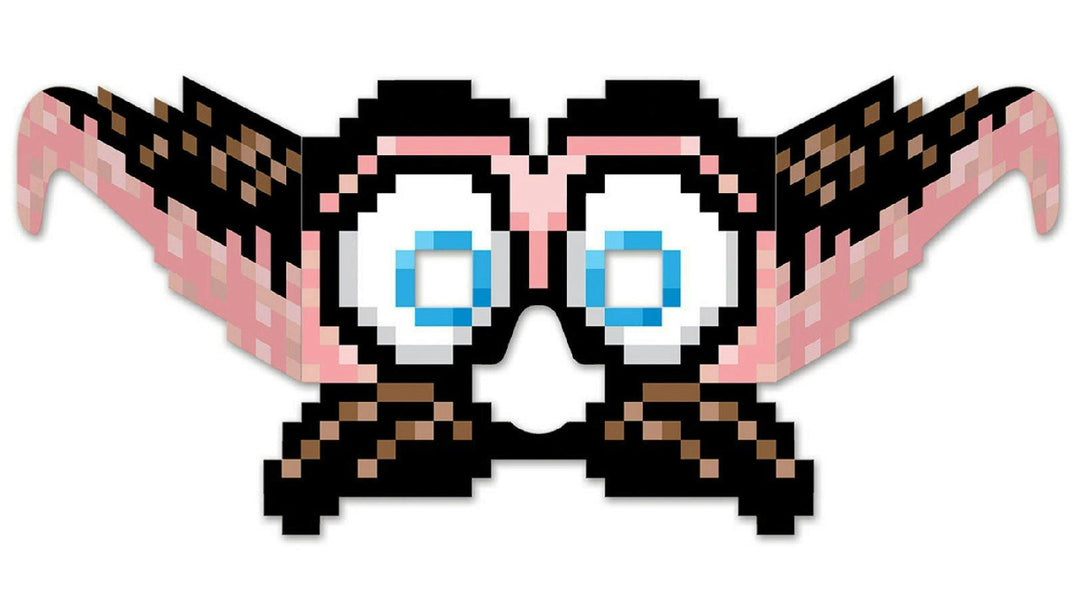 8-Bit Moustache & Eyes Paper Eyeglasses
