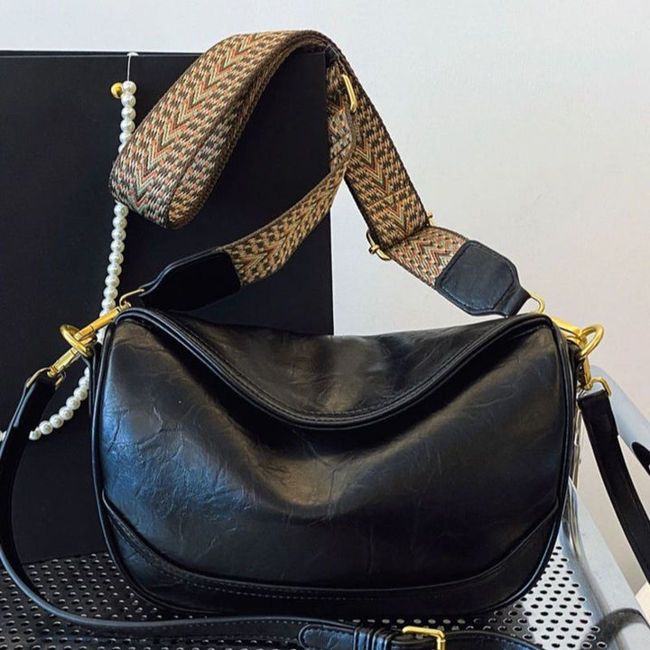 Vintage Style Wide Strap Crossbody Bag