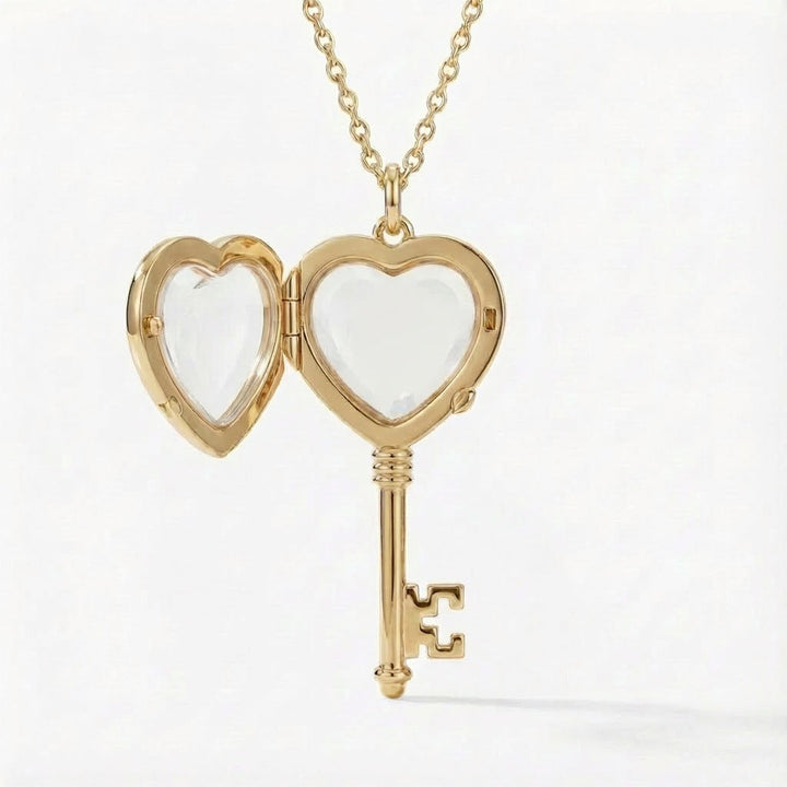 Key Lock Opening And Closing Necklace