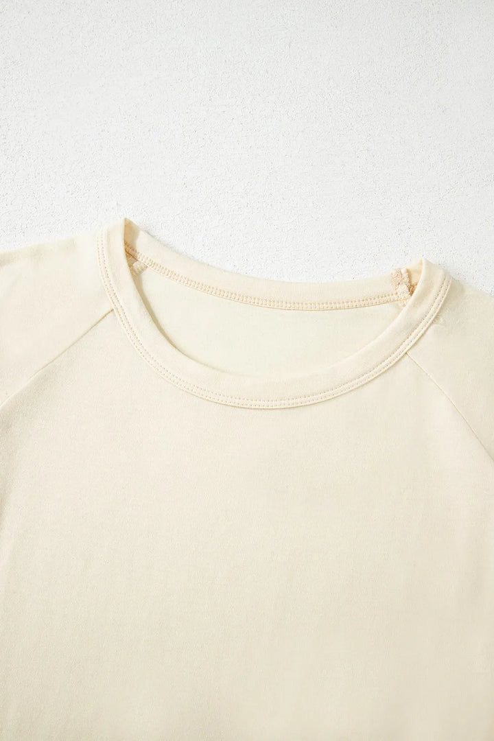 Color Block Stitched Sleeve Loose T Shirt
