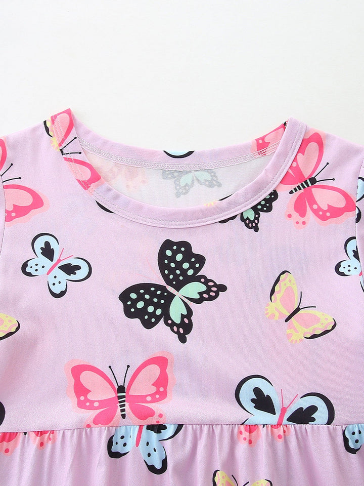 Children's Butterfly Print Casual Dress