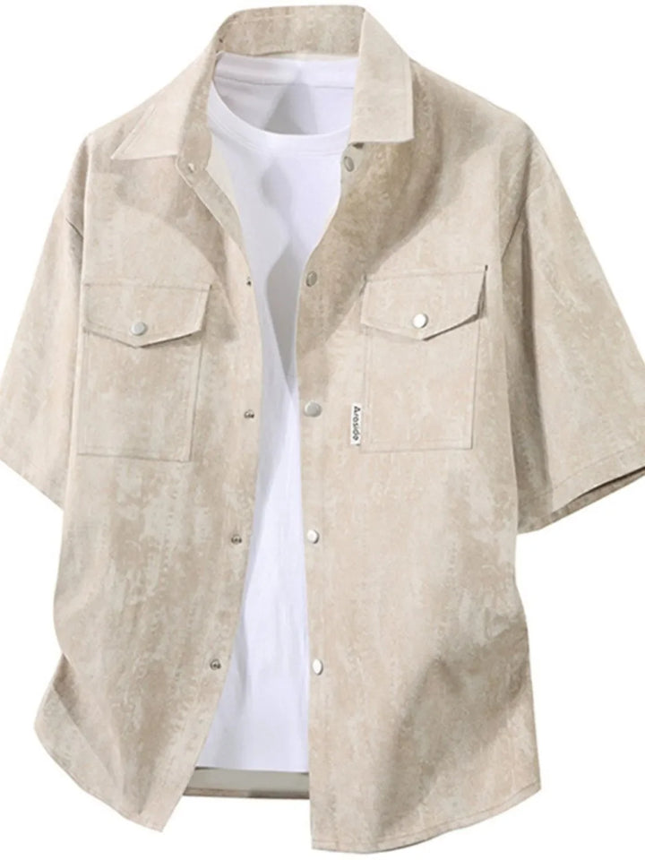 Men's Plus Size Button Up Short Sleeve Shirt